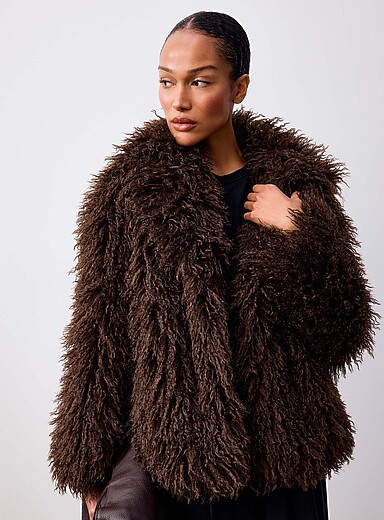 Lias boucl&eacute; fleece coat