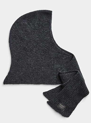 Alpaca blend hooded scarf