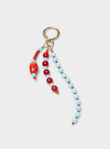 Colourful bead bag charm
