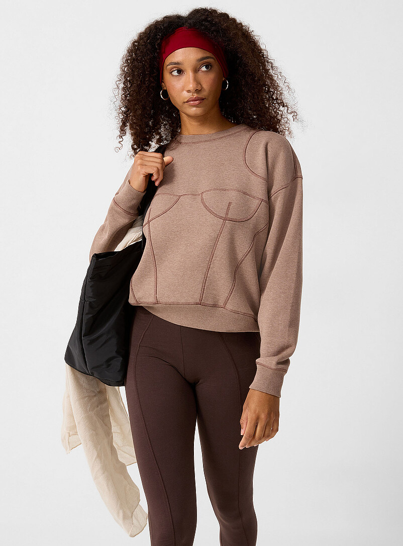 Corset trim loose cotton fleece sweatshirt product image 3