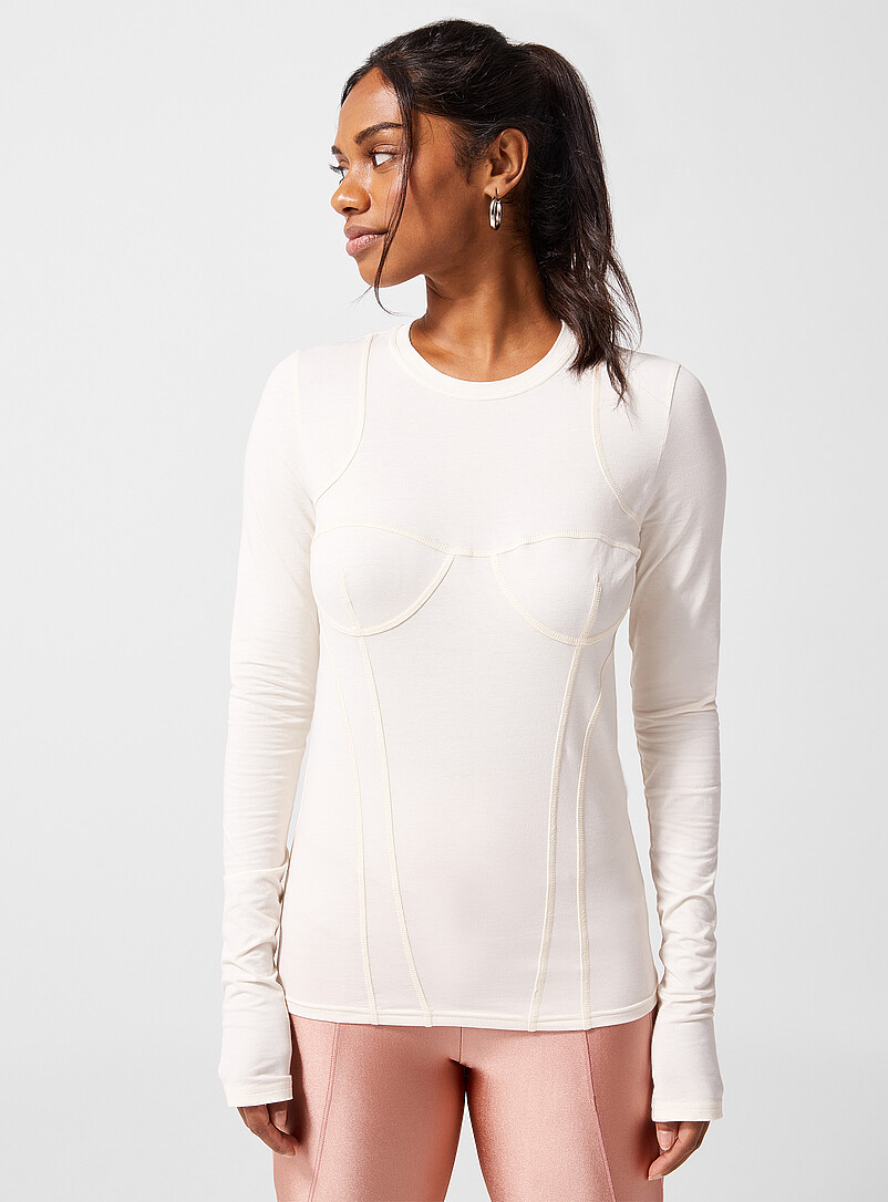 Corset trim long-sleeve T-shirt product image (primary)