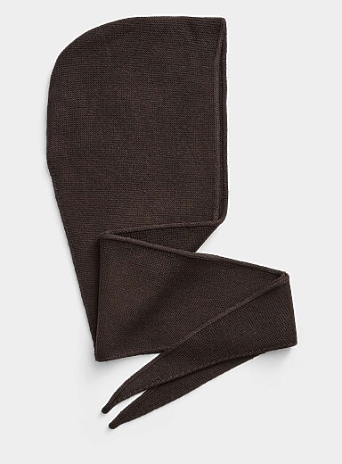 Nuller fluid knit hooded scarf