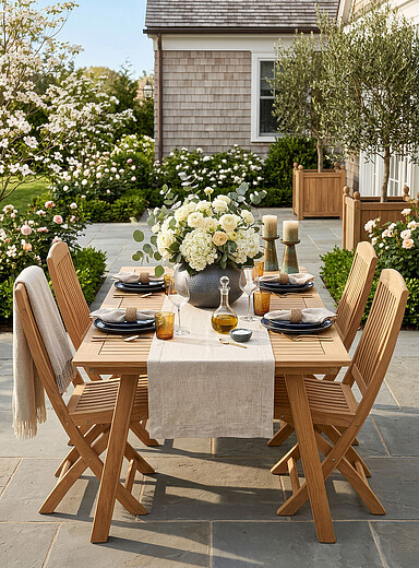 Cordele rectangular teak wood table Indoor and outdoor