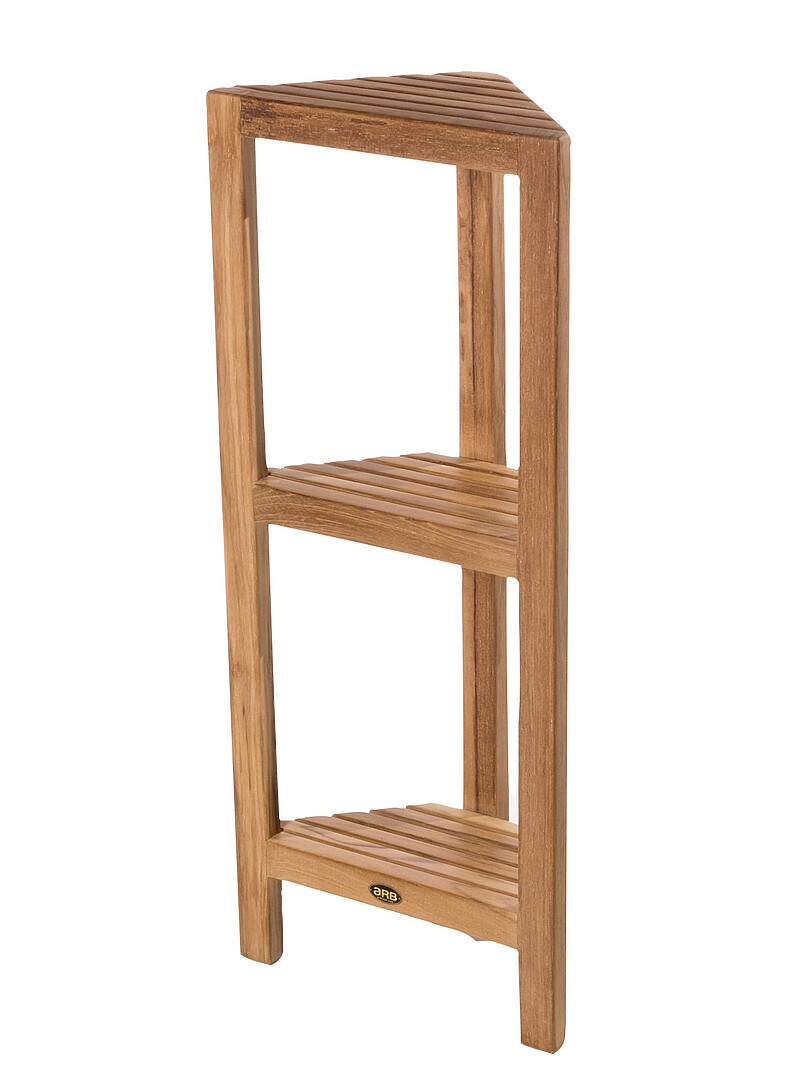 Fiji triple-shelf teak wood corner shelving Indoor and outdoor product image 2