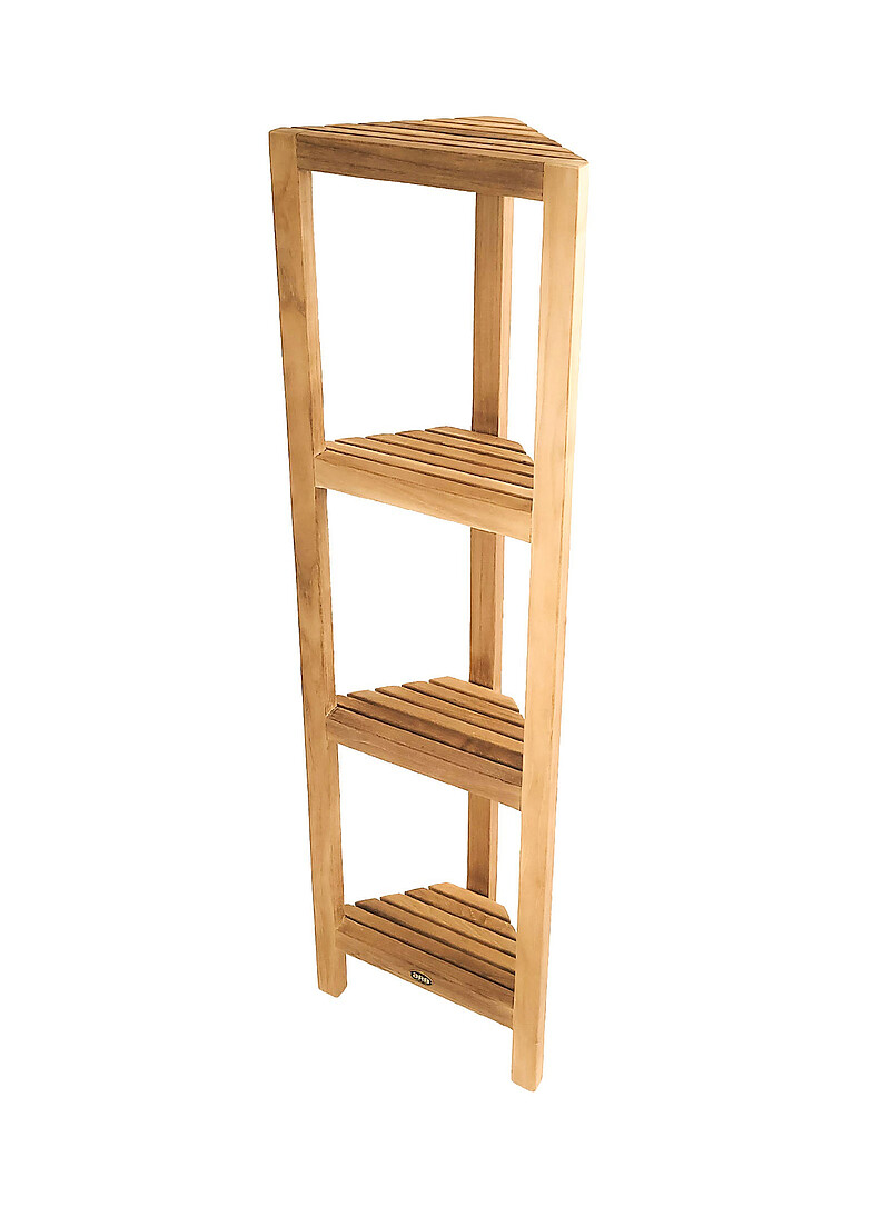 Fiji quad-shelf teak wood corner shelving Indoor and outdoor product image 3