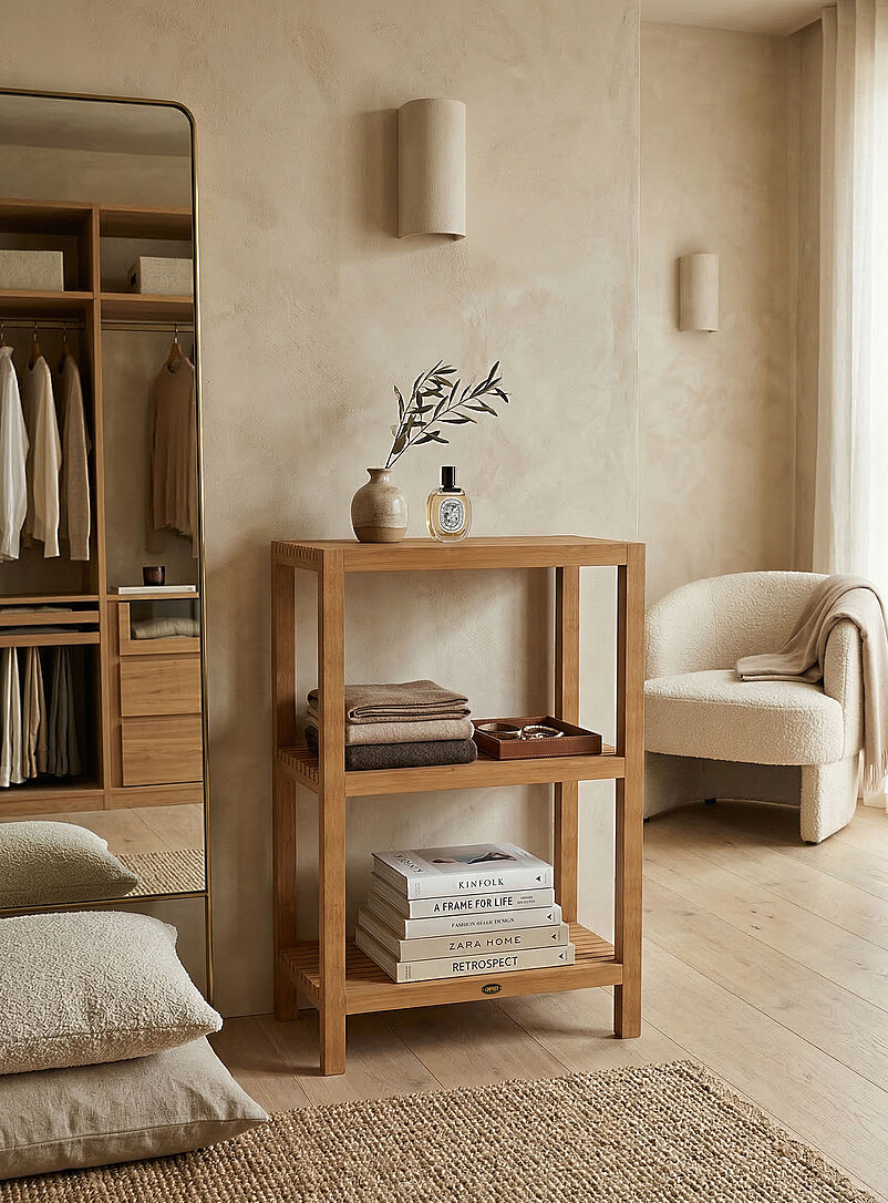 Fiji Rectangular Teak Wood Shelving Indoor And Outdoor