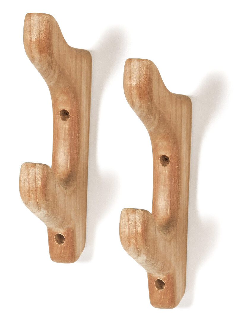 Teak wood towel hooks Set of 2 Indoor and outdoor product image 2