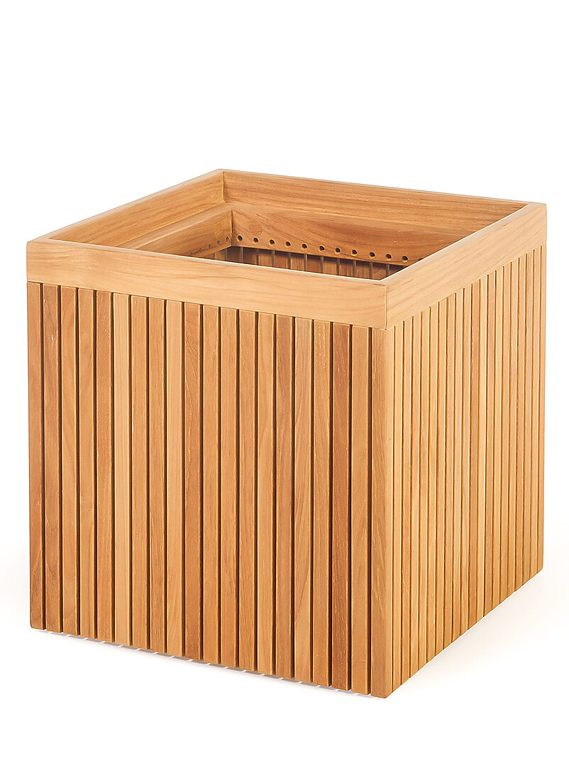 Square teak wood planter Indoor and outdoor product image 2
