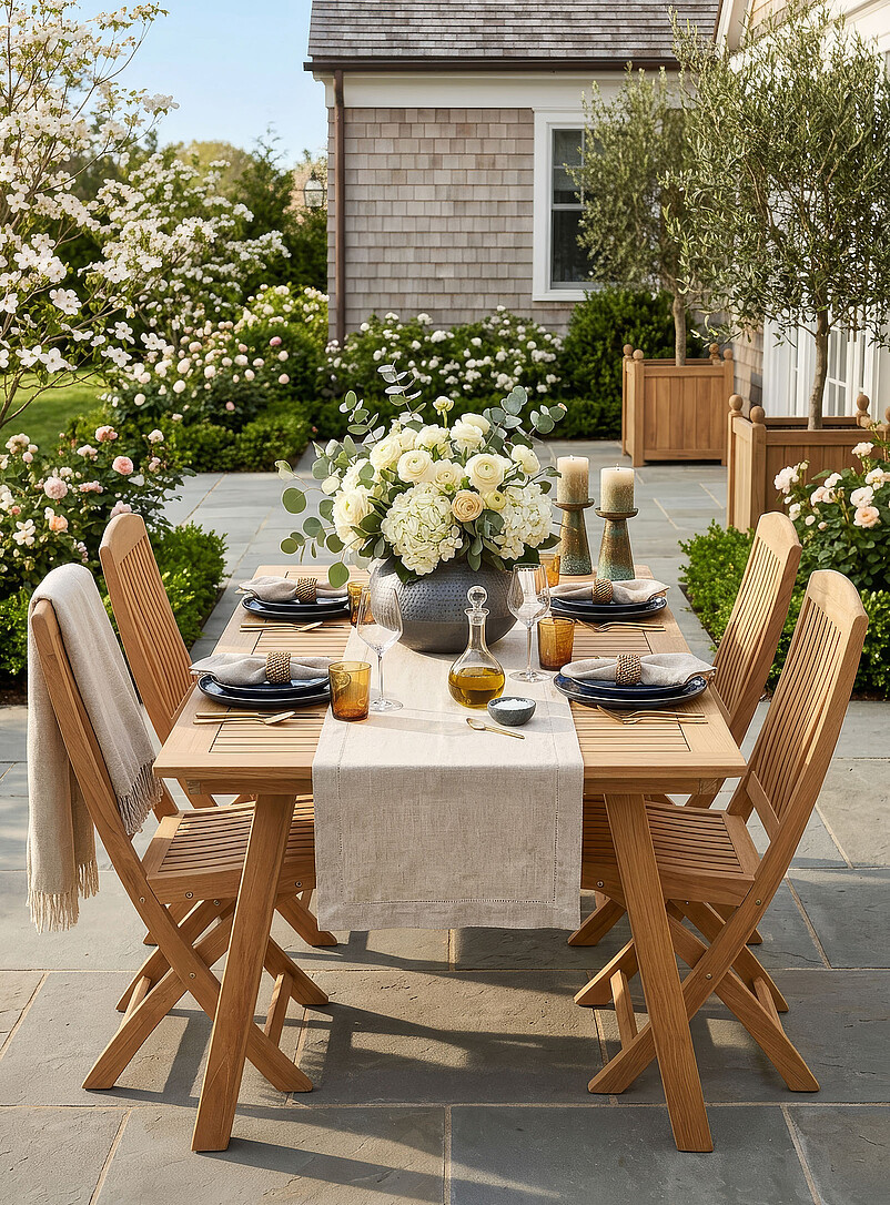 Cordele rectangular teak wood table Indoor and outdoor product image (primary)