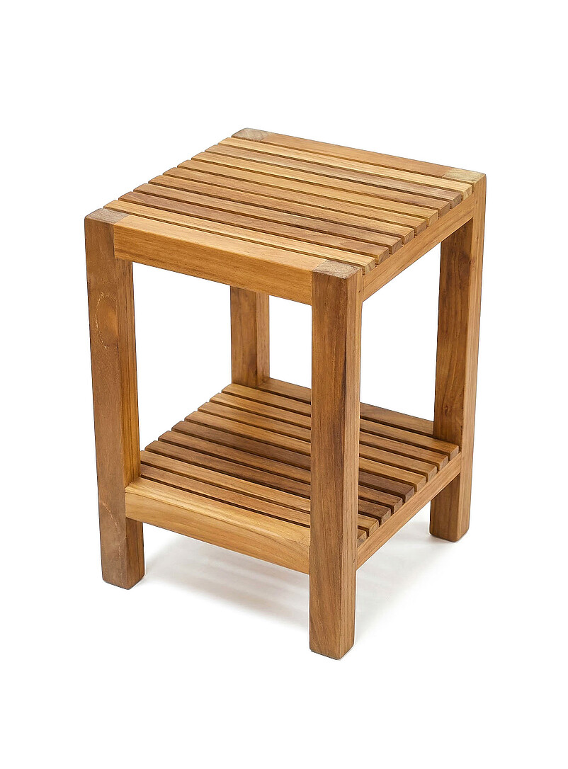 Fiji small teak wood shower bench Indoor and outdoor product image 2