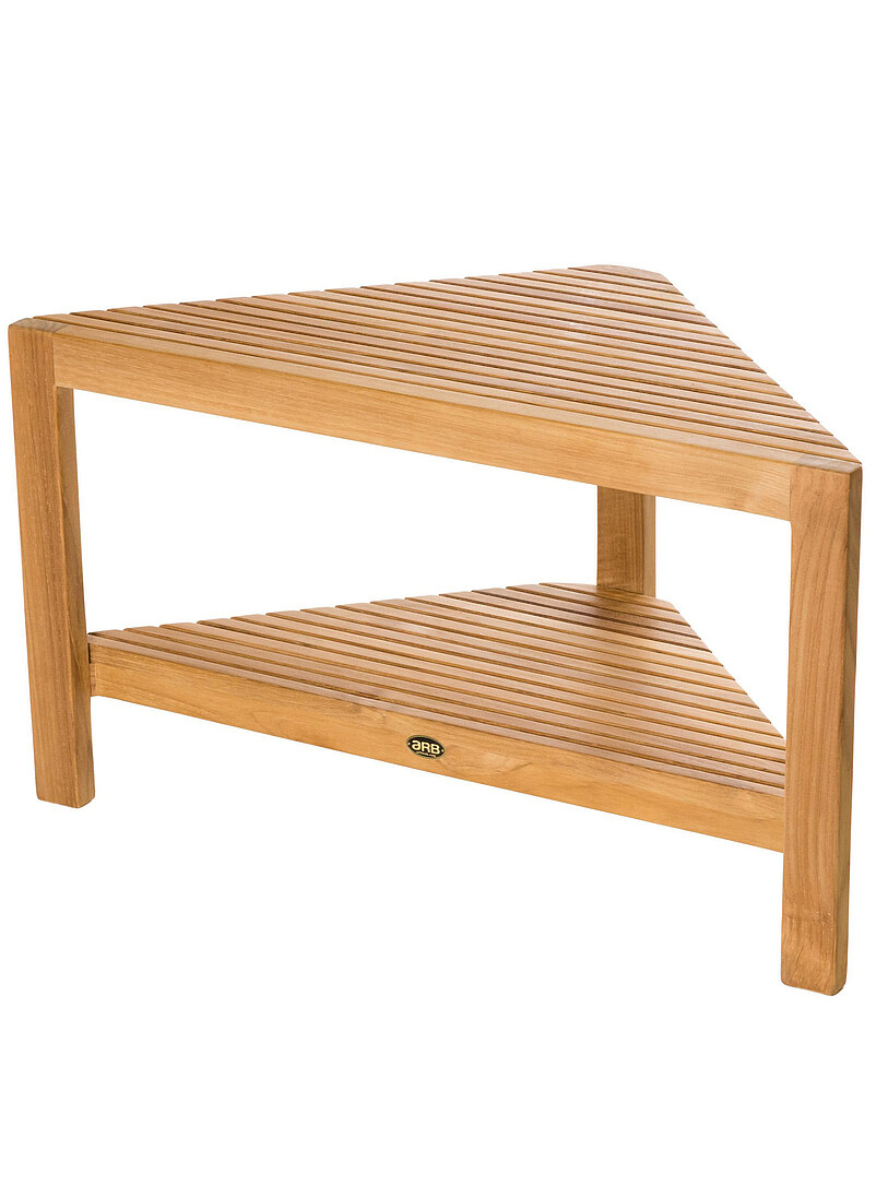 Fiji Teak Wood Shower Corner Bench Indoor And Outdoor