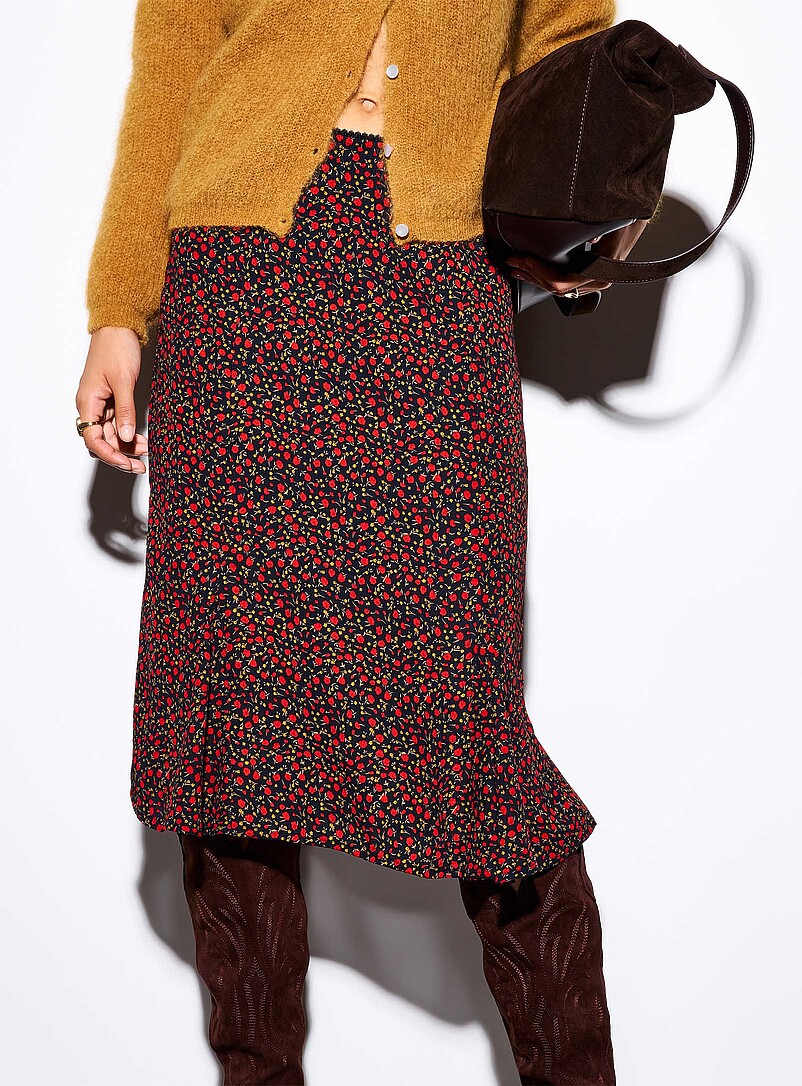 Small roses chiffon midi skirt product image 2