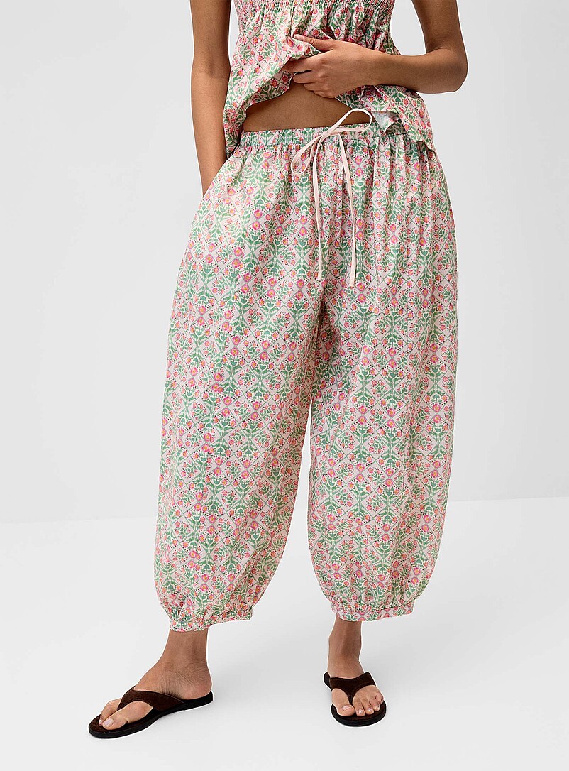 Floral poplin barrel-leg pant product image 2