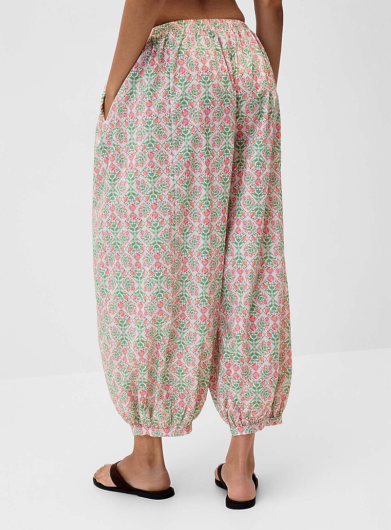 Floral poplin barrel-leg pant product image 3