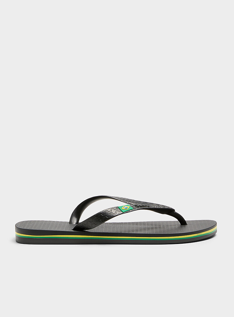 Ipanema: La sandale de plage drapeau Br&eacute;sil Homme Bleu marine - Bleu nuit pour homme