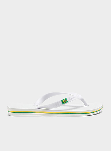 Ipanema: La sandale de plage drapeau Br&eacute;sil Homme Blanc pour homme