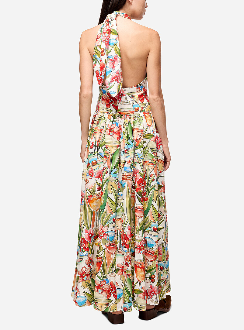 Aperitivo pattern halter maxi dress product image 3