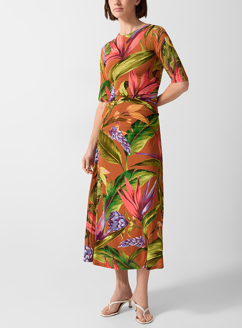 Exotic flora soft jersey maxi dress product image (primary)