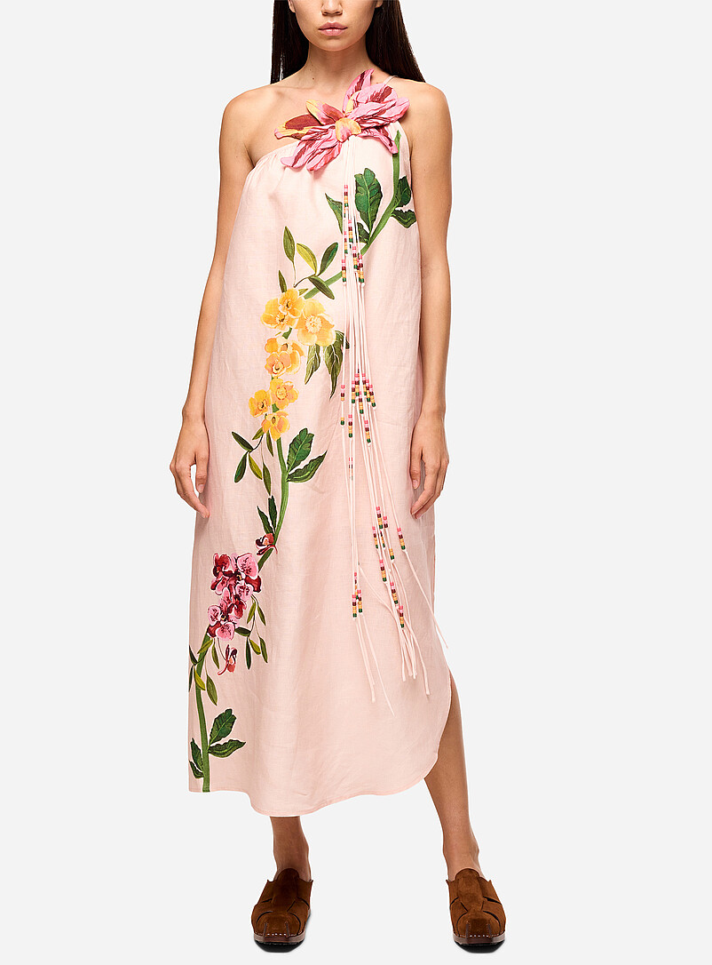 3D flower single-strap maxi dress product image (primary)
