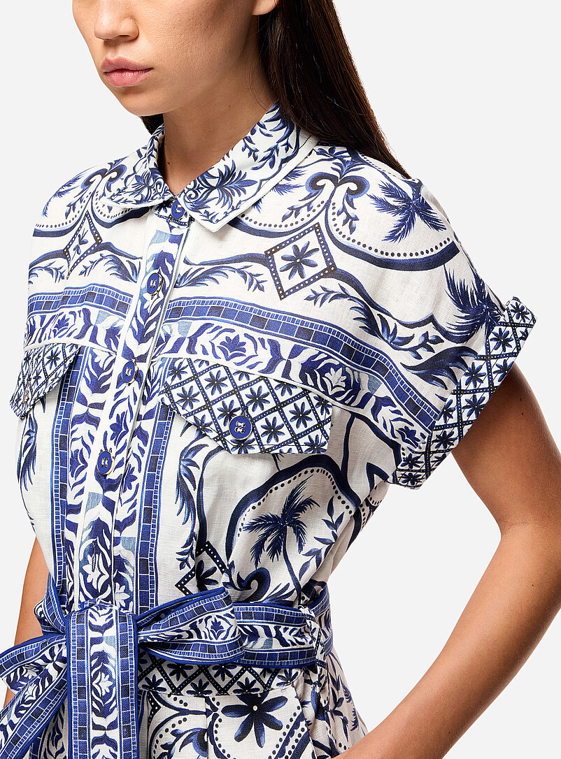 Earthenware palm trees linen romper product image 2