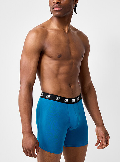 CR7: Le boxeur long extensible 6 po Coton et viscose de bambou Bleu pour homme