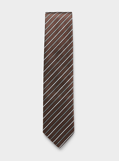 Brown slanted-stripe tie <b>Exclusive collection from Italy</b>
