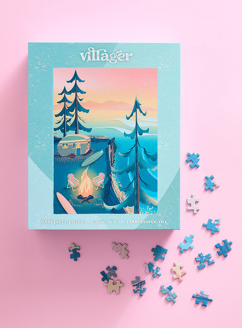 Coastal Camping puzzle 1000 pieces In collaboration with artist Dana Statham product image (primary)