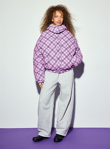 Susmies Assorted Purple Gala reversible puffer jacket for women