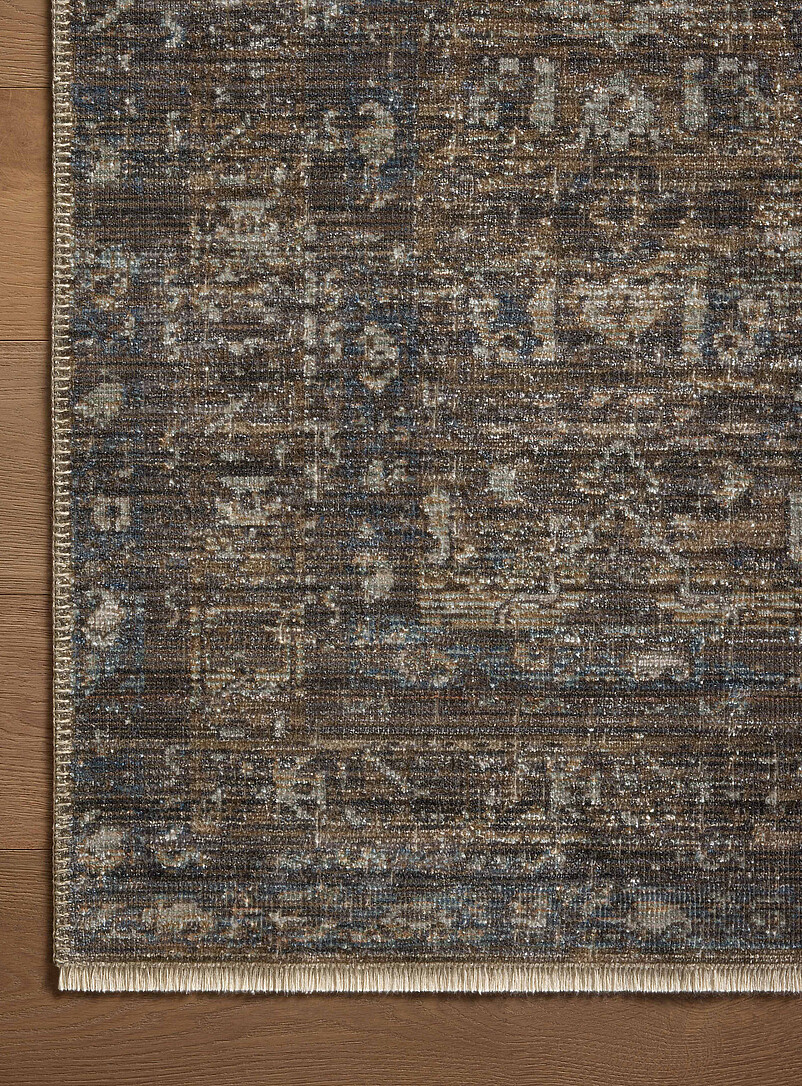 Heritage lagoon blue and tobacco brown indoor rug See available sizes product image 3