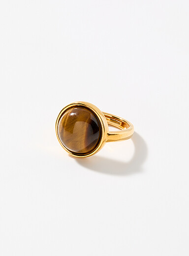 Tiger's eye round ring