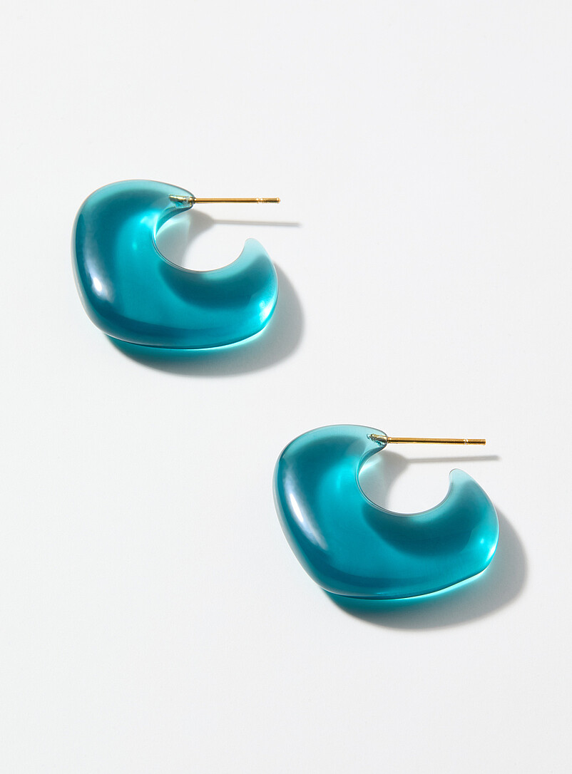Metallic-post resin earrings product image (primary)