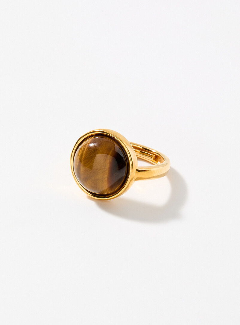 Tiger's eye round ring product image (primary)
