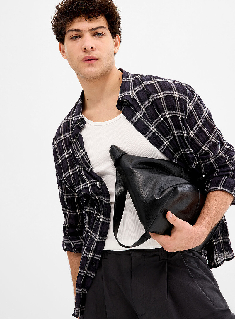 Windowpane check lightweight shirt Imported from Seoul product image (primary)