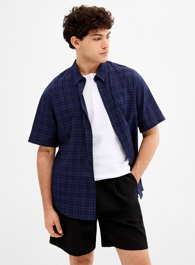 Lightweight mini-check shirt Imported from Seoul product image (primary)
