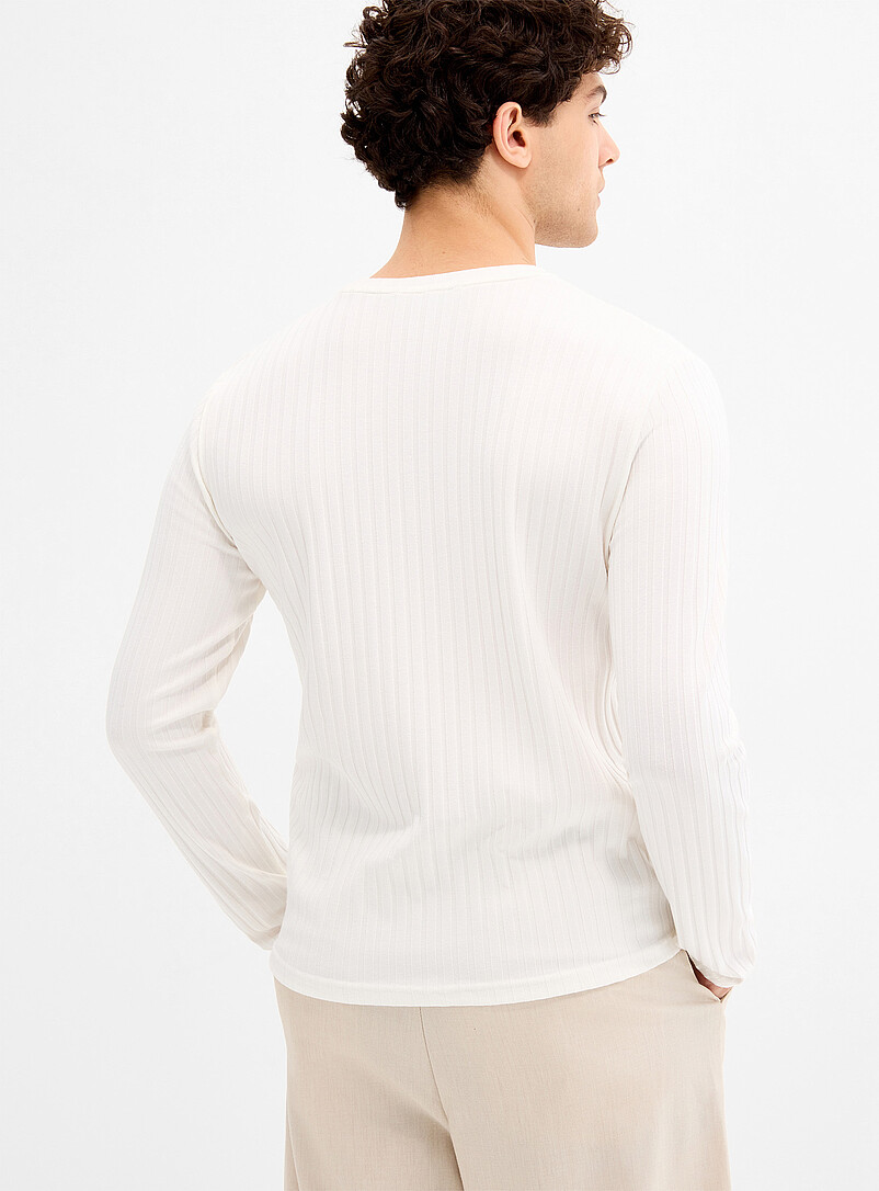 Le 31: Le t-shirt jersey c&ocirc;tes plates <b>Importation de S&eacute;oul</b> Blanc pour homme