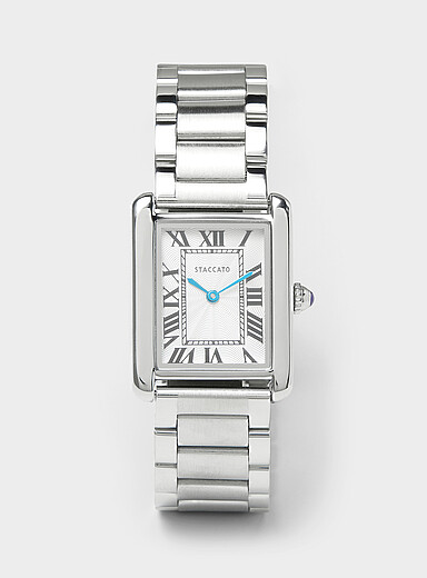 Roman numeral rectangular watch