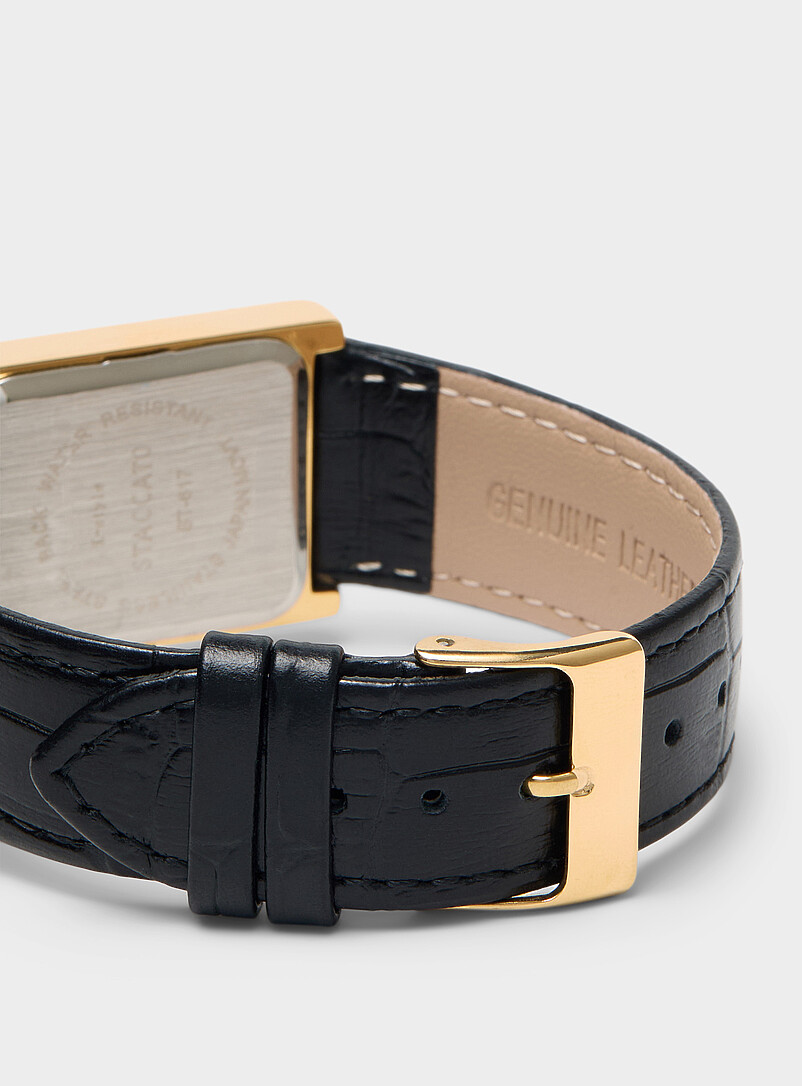 Croc-band rectangular watch product image 2