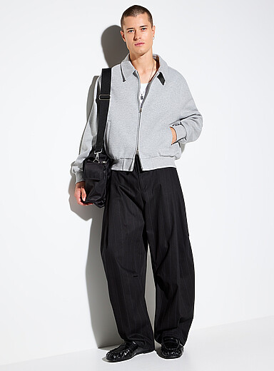 Le pantalon jambe large fines rayures Coupe ample <b>Collection de S&eacute;oul</b>