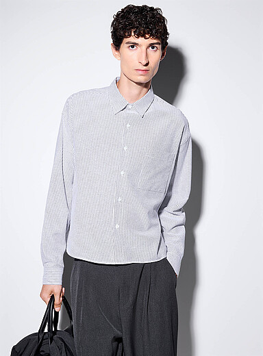 Twin-stripe Oxford shirt <b>Imported from Seoul</b>