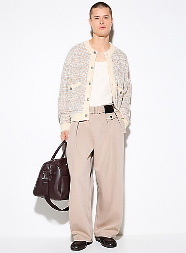 Belted pleated pant Barrel fit <b>Imported from Seoul</b>