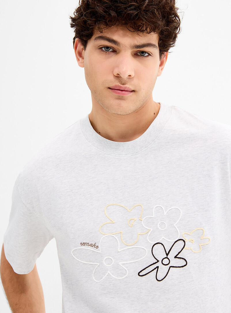 Embroidered Flower Tee Imported From Seoul