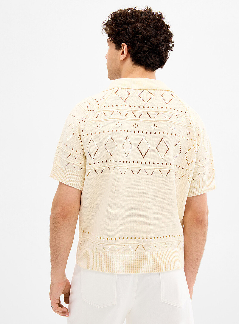 Pointelle diamond knit polo Imported from Seoul product image 3