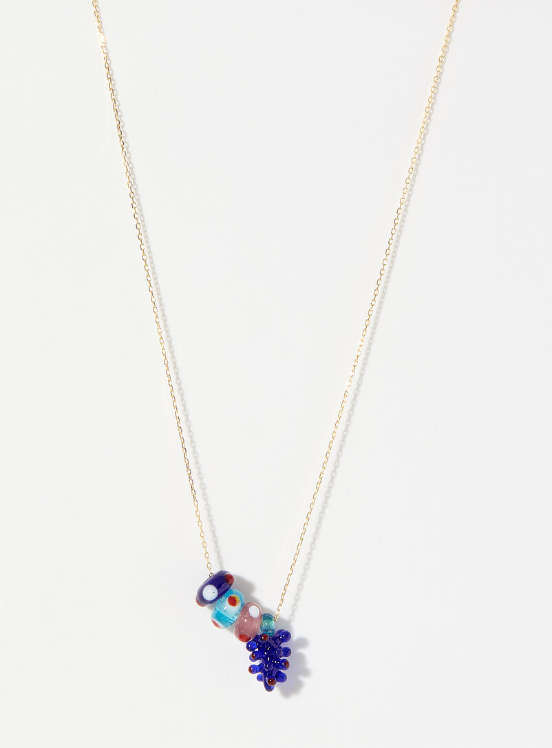 Colourful glass bead necklace product image (primary)