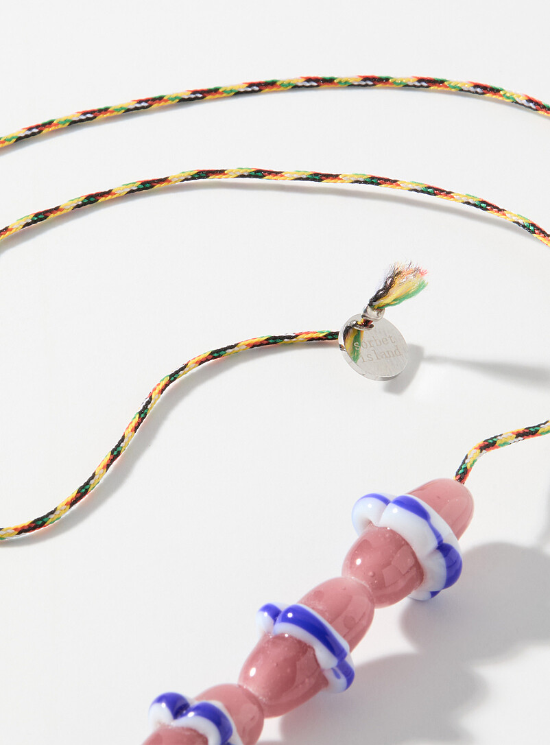 Colourful glass bead dolphin necklace product image 2