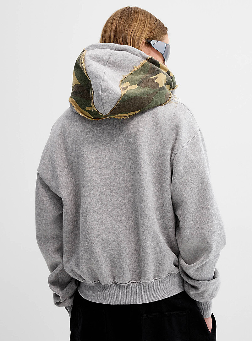 Military cross cropped zipped hoodie Slight cropped fit | Djab