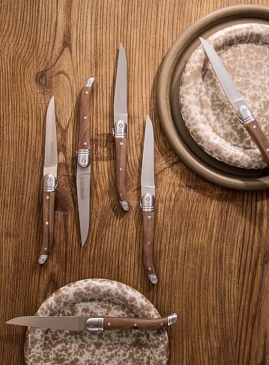 L'ensemble de couteaux &agrave; steak Premium bois naturel Emballage de 6