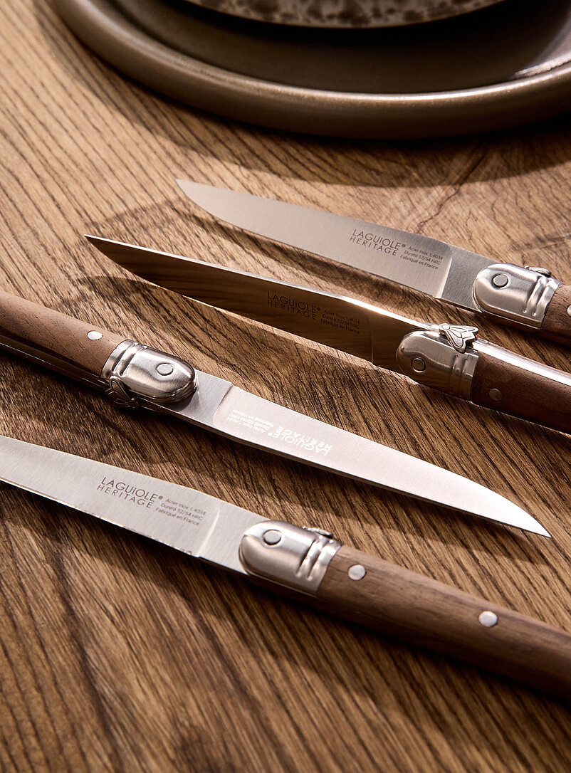 Premium natural wood steak knife set 6-pack | Laguiole | Utensils