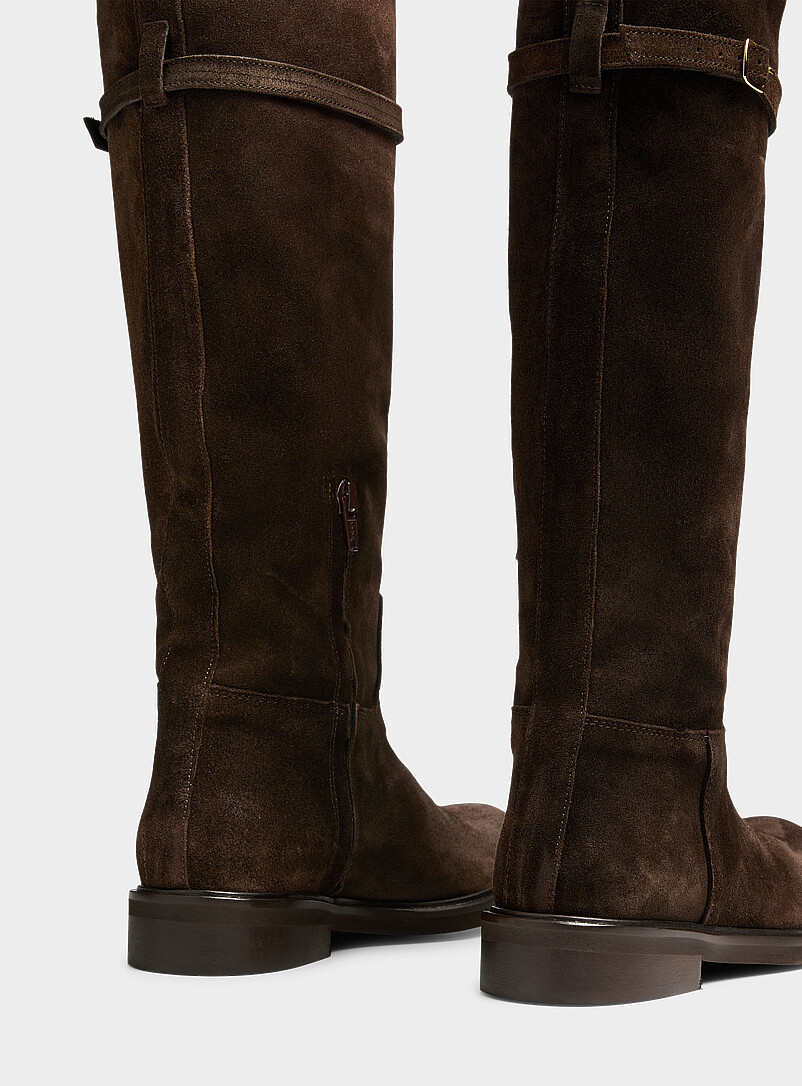Thin belt suede riding boots Exclusive collection from Italy Women product image 2