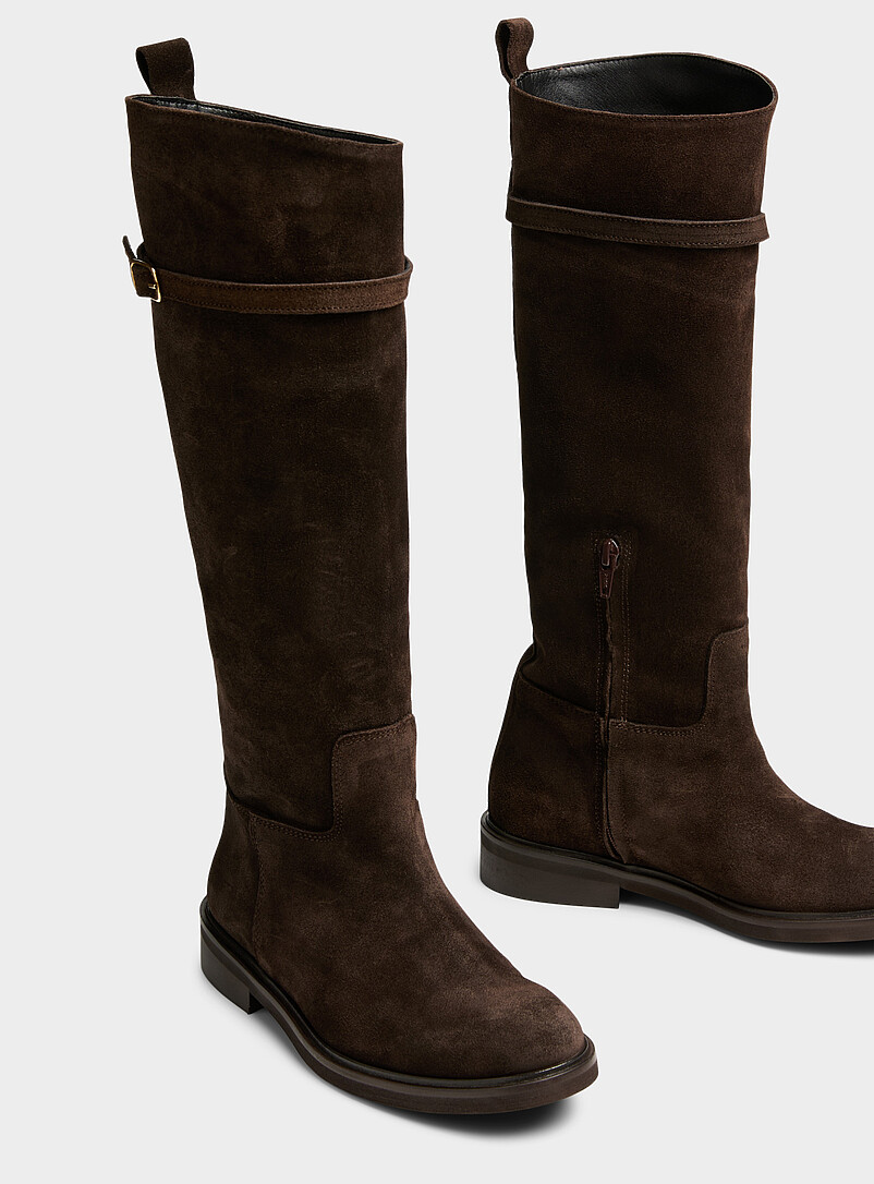 Thin belt suede riding boots Exclusive collection from Italy Women product image 3