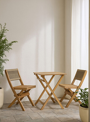 Acacia wood outdoor table and chairs set Indoor and outdoor